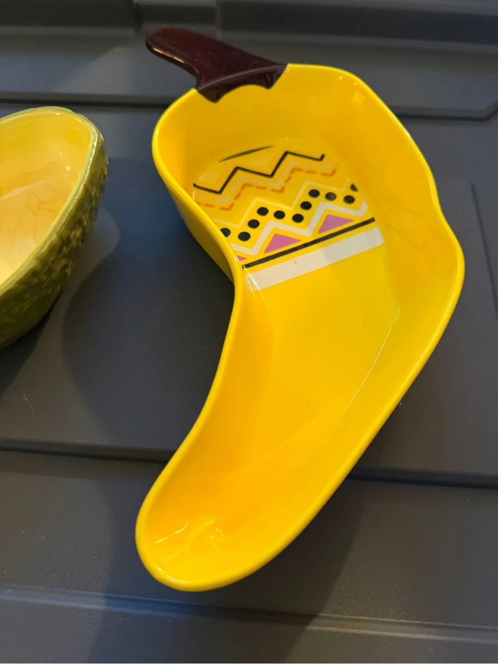 Pier 1 Bright Mexican Shaped Ceramic Snack Trio in Yellow, Green, Red